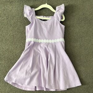 Lavender Dress with White Lace Detail